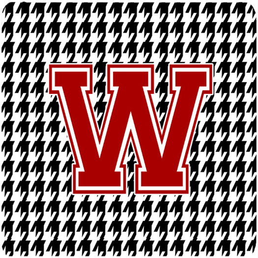 Monogram - Houndstooth Foam Coasters Initial W, Set - 4