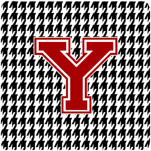 Monogram - Houndstooth Foam Coasters Initial Y, Set - 4