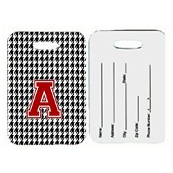 CJ1021-A-BT Monogram - Houndstooth Black Initial A Monogram Initial Luggage Tag- Pair - 2