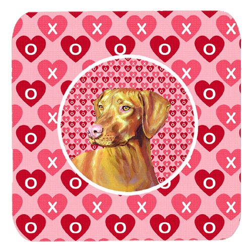 Vizsla Valentines Love and Hearts Foam Coasters, Set - 4