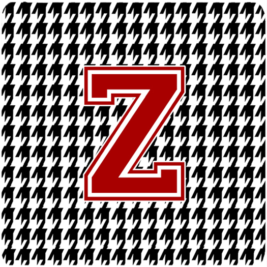 Monogram - Houndstooth Foam Coasters Initial Z, Set - 4