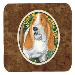 Basset Hound Foam Coasters, Set - 4