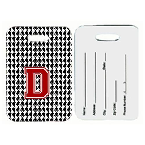 Monogram - Houndstooth Black Initial D Monogram Initial Luggage Tag- Pair - 2
