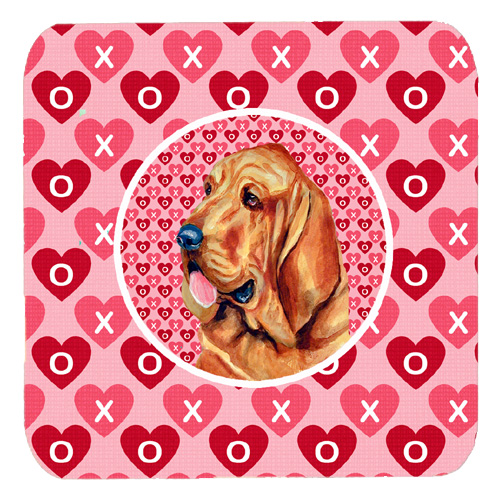 Bloodhound Valentines Love and Hearts Foam Coasters, Set - 4