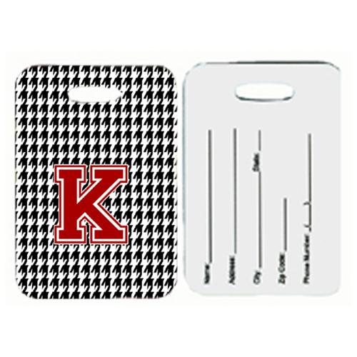 Monogram - Houndstooth Black Initial K Monogram Initial Luggage Tag- Pair - 2