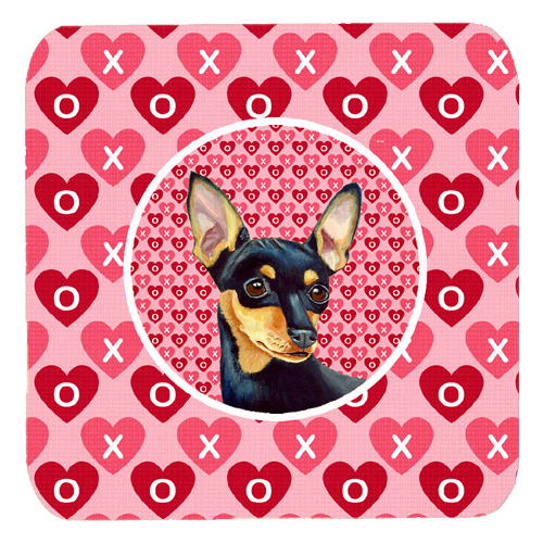 Min Pin Valentines Love and Hearts Foam Coasters, Set - 4