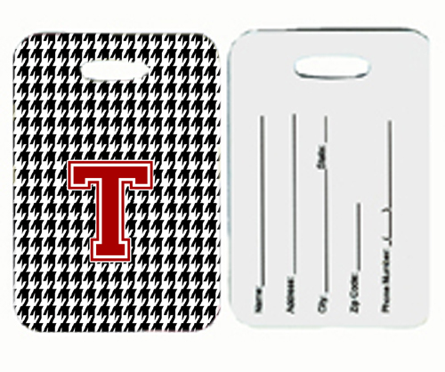 Monogram - Houndstooth Black Initial T Monogram Initial Luggage Tag- Pair - 2