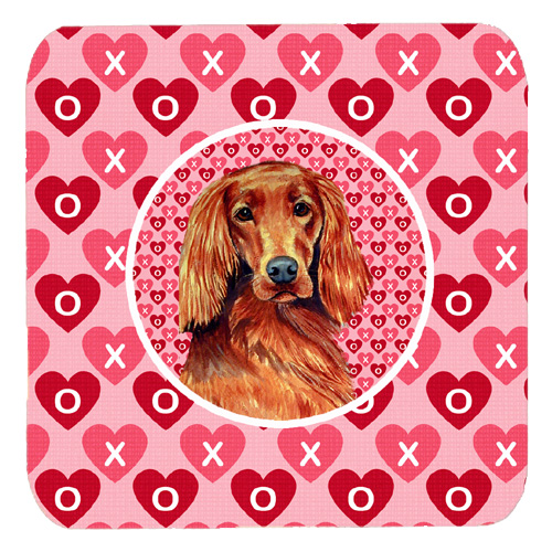 Irish Setter Valentines Love and Hearts Foam Coasters, Set - 4