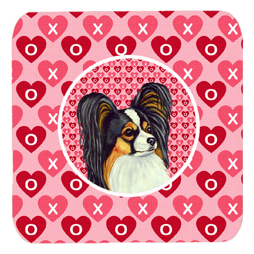 Papillon Valentines Love and Hearts Foam Coasters, Set - 4