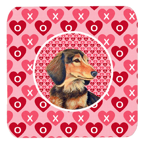 Dachshund Valentines Love and Hearts Foam Coasters- Set - 4