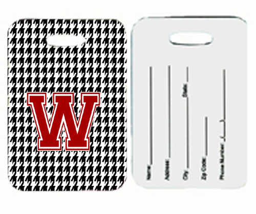 Monogram - Houndstooth Black Initial W Monogram Initial Luggage Tag- Pair - 2