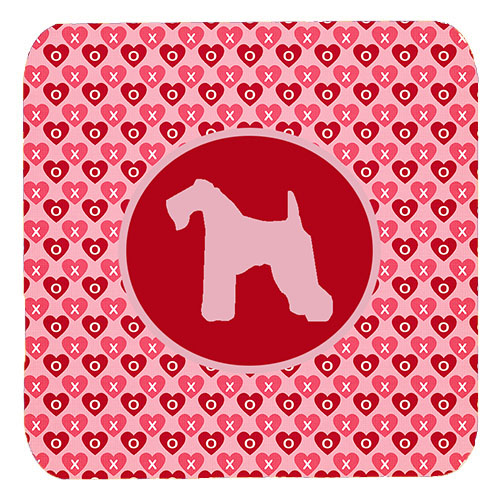Kerry Blue Terrier Valentine Hearts Foam Coasters, Set - 4