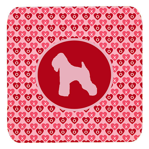 Wheaten Terrier Soft Coated Valentine Hearts Foam Coasters, Set - 4