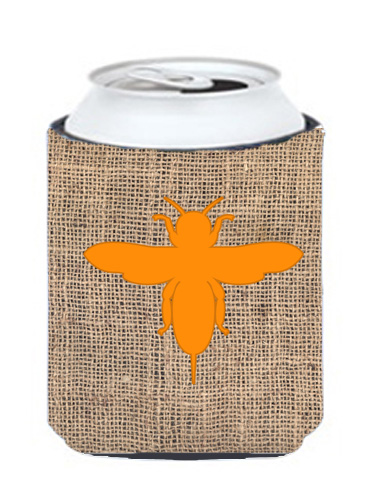 Bee Burlap And Orange Can Or Bottle  Hugger