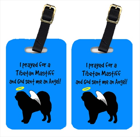 Tibetan Mastiff Luggage Tag - Pair 2- 4 x 2.75 In.