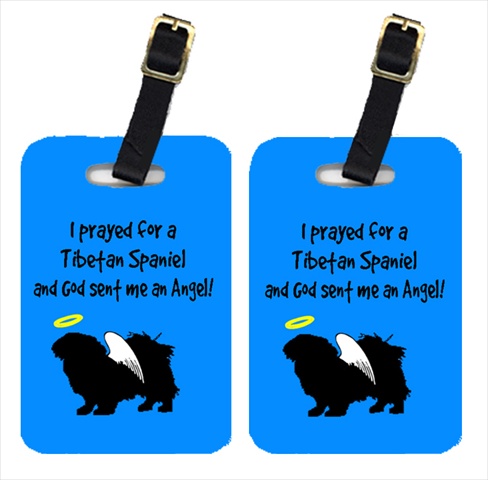 Tibetan Spaniel Luggage Tag - Pair 2- 4 x 2.75 In.