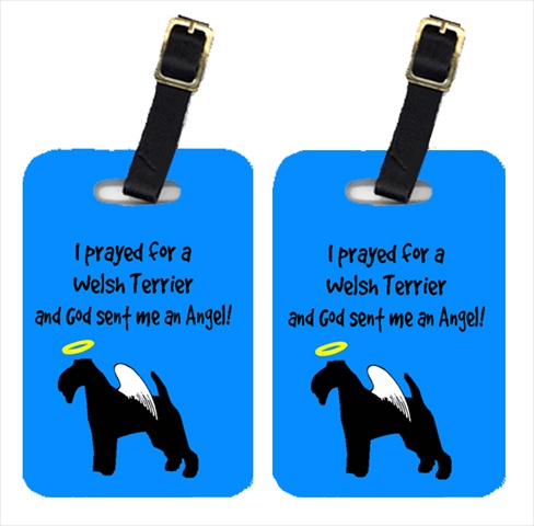 Welsh Terrier Luggage Tag - Pair 2- 4 x 2.75 In.