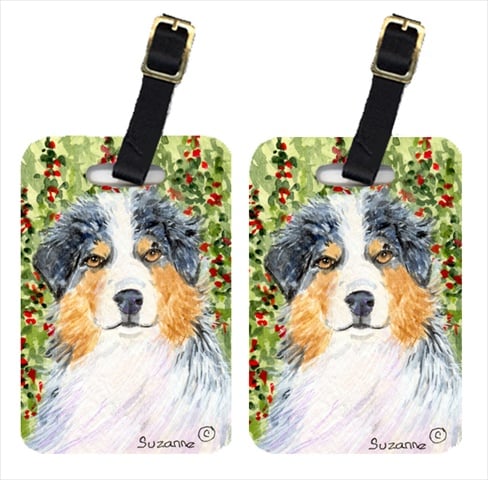 Australian Shepherd Luggage Tag - Pair 2- 4 x 2.75 In.