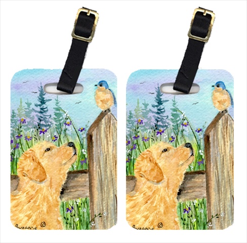 Golden Retriever Luggage Tag - Pair 2, 4 x 2.75 In.