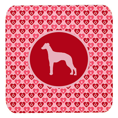 Whippet Valentine Hearts Foam Coasters - Set 4, 3.5 x 3.5 In.