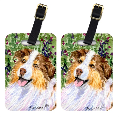 Australian Shepherd Luggage Tag - Pair 2- 4 x 2.75 In.