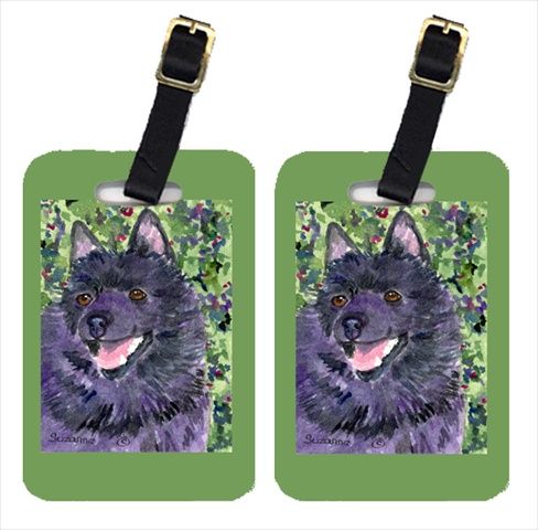 Schipperke Luggage Tag - Pair 2- 4 x 2.75 In.