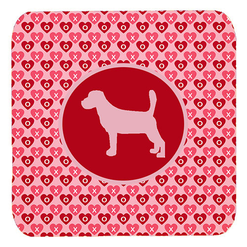 Beagle Valentine Hearts Foam Coasters - Set 4, 3.5 x 3.5 In.