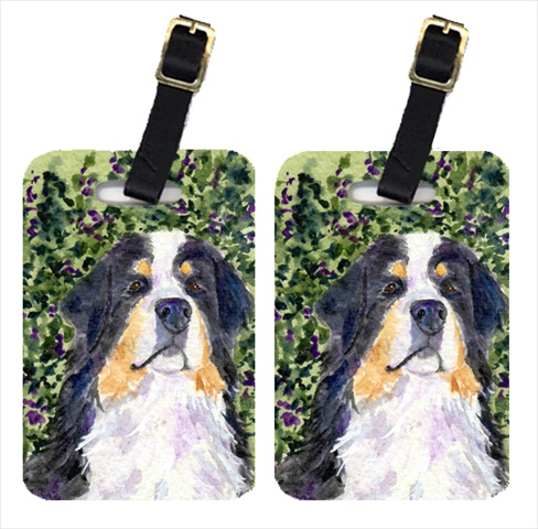 Bernese Mountain Dog Luggage Tag - Pair 2- 4 x 2.75 In.