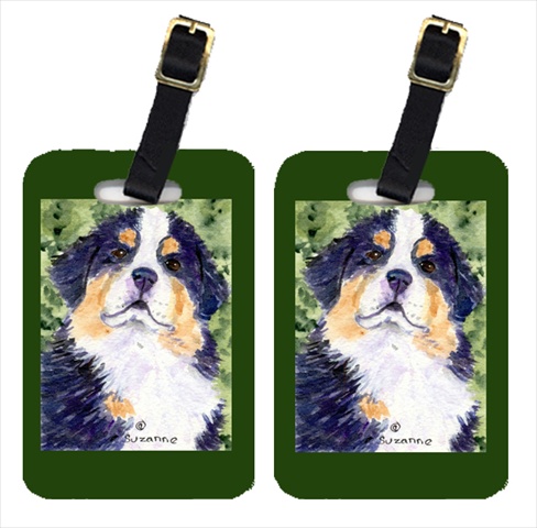 Bernese Mountain Dog Luggage Tag - Pair 2- 4 x 2.75 In.