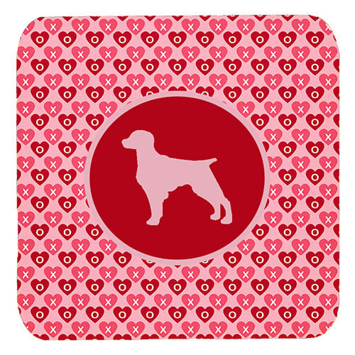 Boykin Spaniel Valentine Hearts Foam Coasters - Set 4, 3.5 x 3.5 In.