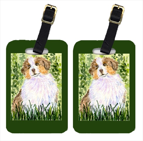 SS8844BT Australian Shepherd Luggage Tag - Pair 2- 4 x 2.75 In.