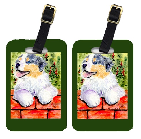 Australian Shepherd Luggage Tag - Pair 2- 4 x 2.75 In.