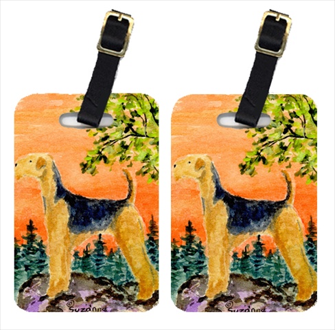 Airedale Luggage Tag - Pair 2- 4 x 2.75 In.
