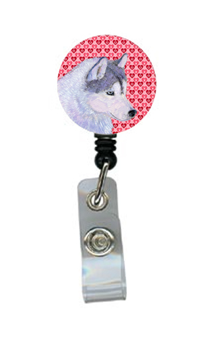 Siberian Husky Retractable Badge Reel Or Id Holder With Clip
