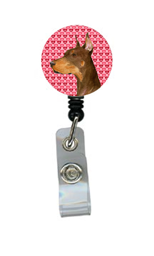 Doberman Retractable Badge Reel Or Id Holder With Clip