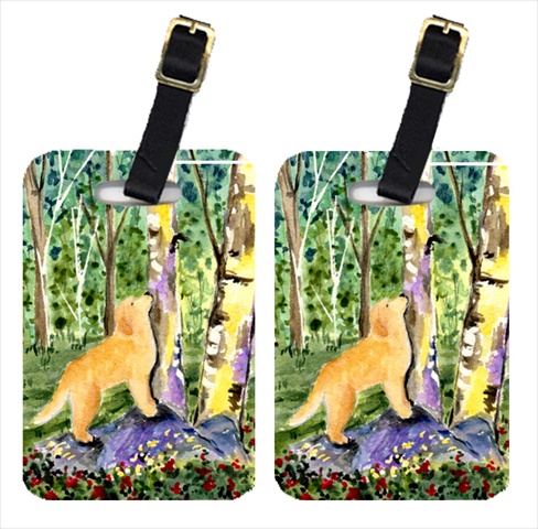 Golden Retriever Luggage Tag - Pair 2- 4 x 2.75 In.