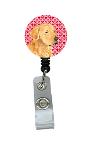 Golden Retriever Retractable Badge Reel Or Id Holder With Clip