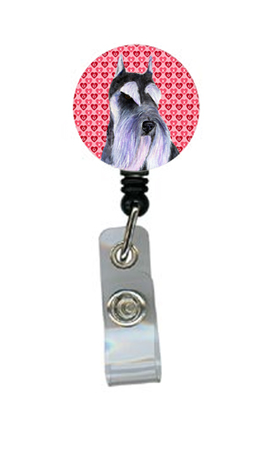 Schnauzer Retractable Badge Reel Or Id Holder With Clip