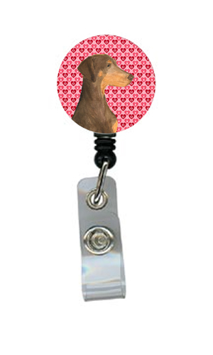 Doberman Retractable Badge Reel Or Id Holder With Clip