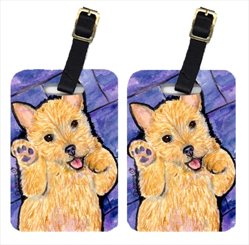 Norwich Terrier Luggage Tag - Pair 2, 4 x 2.75 In.