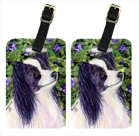 Papillon Luggage Tag - Pair 2- 4 x 2.75 In.