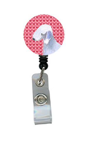 Bedlington Terrier Retractable Badge Reel Or Id Holder With Clip