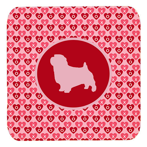 Norfolk Terrier Valentine Hearts Foam Coasters - Set 4, 3.5 x 3.5 In.