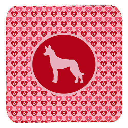 Pharaoh Hound Valentine Hearts Foam Coasters - Set 4, 3.5 x 3.5 In.