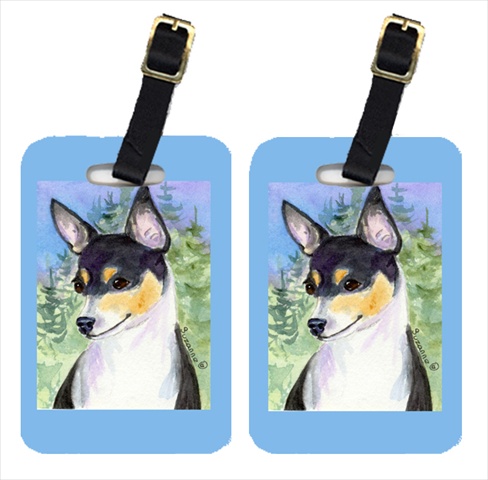 Fox Terrier Luggage Tag - Pair 2- 4 x 2.75 In.