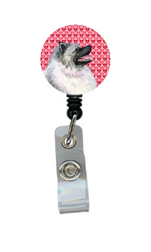 Keeshond Retractable Badge Reel Or Id Holder With Clip