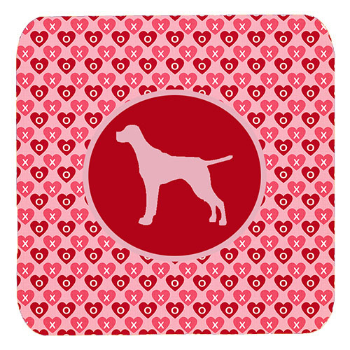 Pointer Valentine Hearts Foam Coasters - Set 4, 3.5 x 3.5 In.