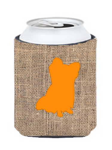 Chihuahua Burlap And Orange Can Or Bottle  Hugger