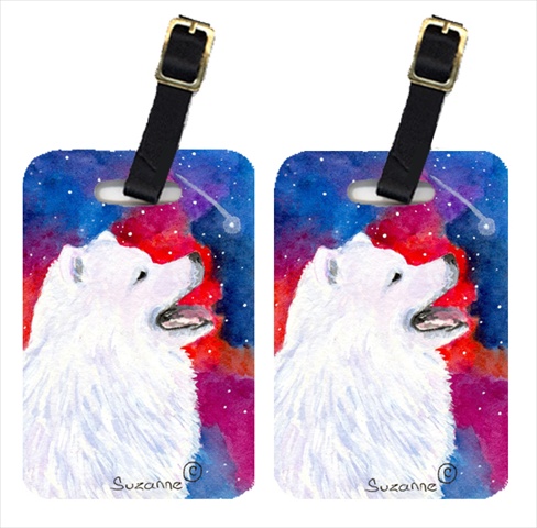 SS8752BT Samoyed Luggage Tag - Pair 2- 4 x 2.75 In.