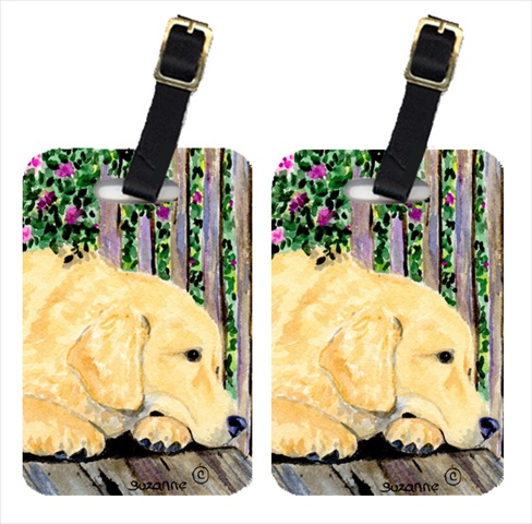 Golden Retriever Luggage Tag - Pair 2- 4 x 2.75 In.